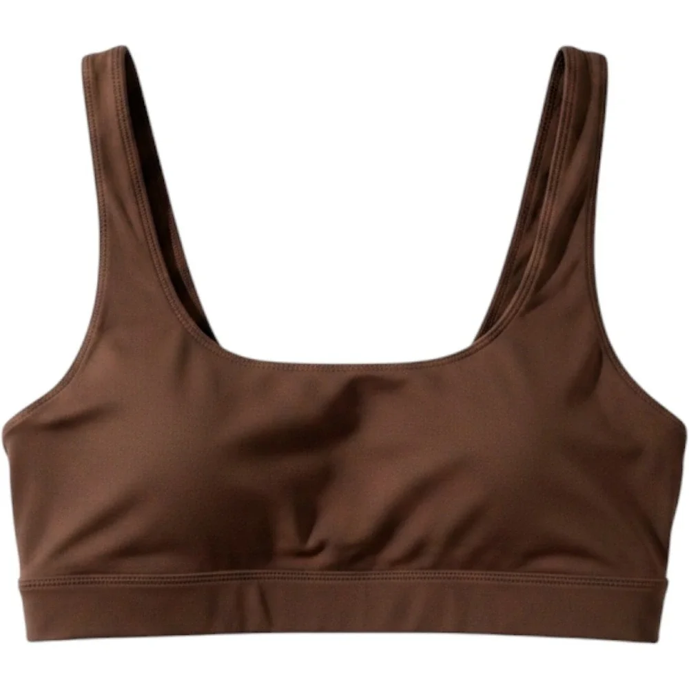 Skims Signature Swim Scoop Neck Bikini Top and Mid Rise Short Set Cocoa Brown 3X